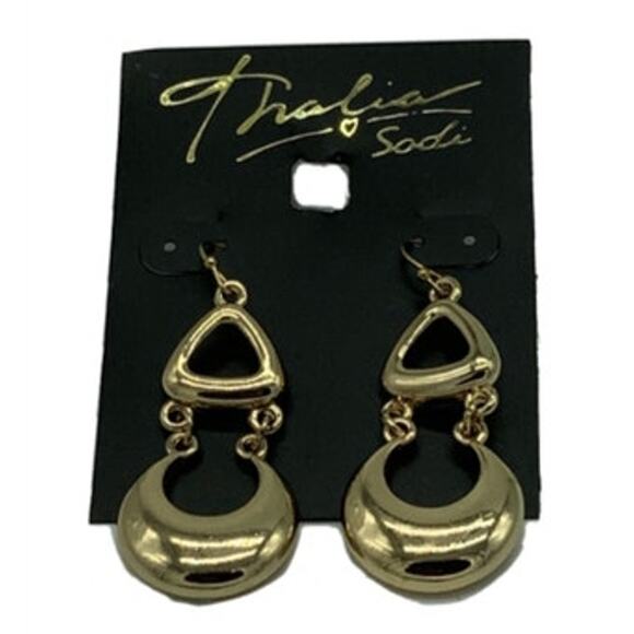 Thalia Sodi Gold Geometric Dangle Earrings, NWT! - Picture 1 of 3